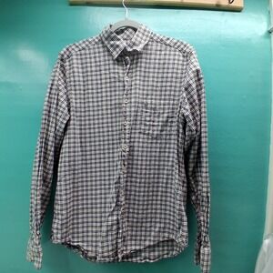 Dubarry Button Down Shirt Size M Navy Multi Plaid Cotton Country Irish Gorpcore